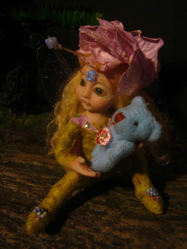 Ooak Baby Fairy Melina and Teddy Bear